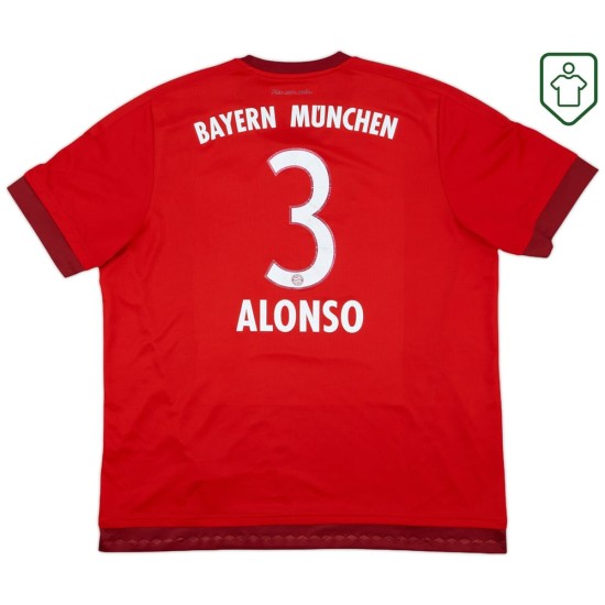 Herren Bayern München 2015/16 Heim-Retro-Trikot Alonso #3