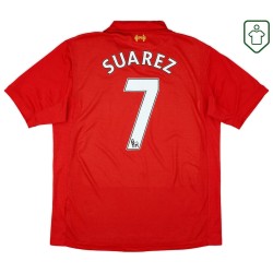 Herren Liverpool 2012/13 Heim Retro Shirt Suarez #7
