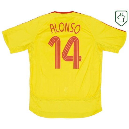 Herren Liverpool 2006/07 Auswärts Retro Shirt Alonso #14