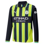 Kinder Manchester City 2024/25 Auswärts Trikot mit langen Ärmeln
