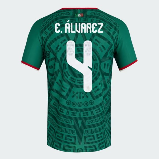 Damen Mexiko 2026 Heim Authentisches WM-Trikot E. ÁLVAREZ #4