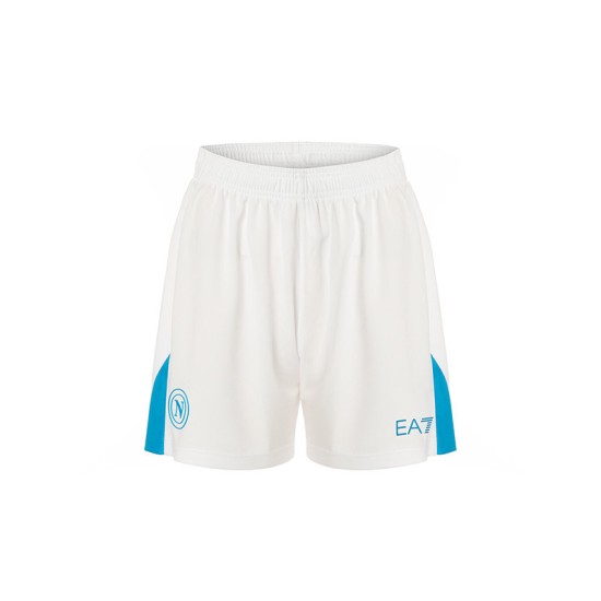 Kinder Neapel 2024/25 Heim Shorts - Weiß/Hellblau