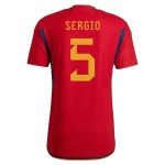 Sergio Busquets #5 Spanien Heimtrikot Weltmeisterschaft 2022 Sergio Busquets #5 Spanien Heimtrikot Weltmeisterschaft 2022