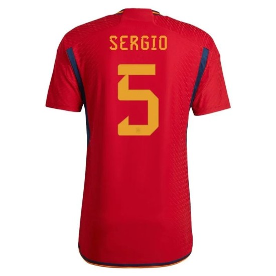 Sergio Busquets #5 Spanien Heimtrikot Weltmeisterschaft 2022 Sergio Busquets #5 Spanien Heimtrikot Weltmeisterschaft 2022