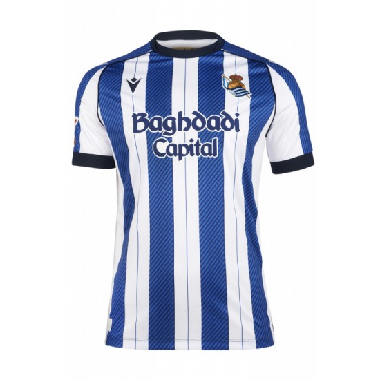 Kinder Real Sociedad 2025/26 Heim Sponsor Trikot