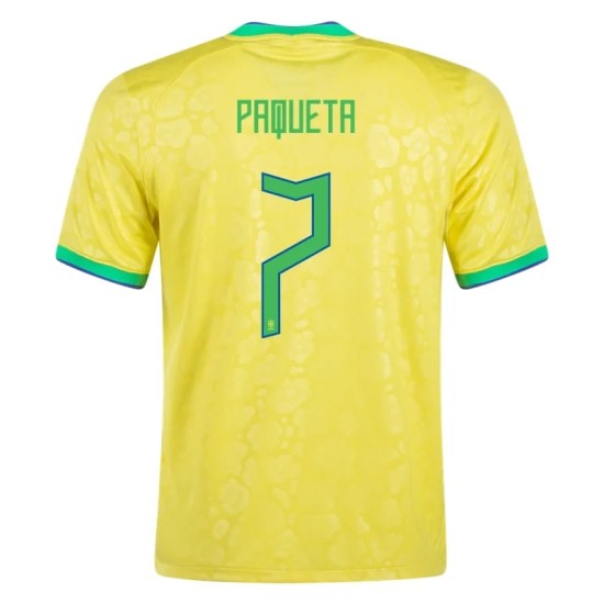 Lucas Paquetá #7 Brasilien Heimtrikot Weltmeisterschaft 2022 Lucas Paquetá #7 Brasilien Heimtrikot Weltmeisterschaft 2022