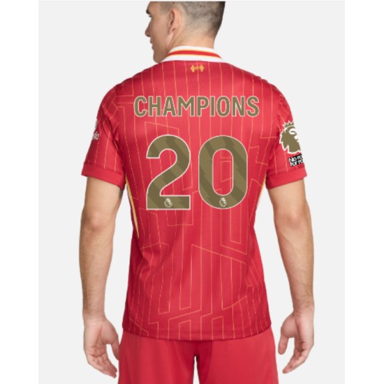 Kinder Liverpool 2024/25 Heim LFC Champions Trikot – CHAMPIONS 20