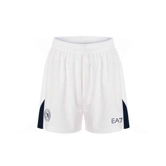 Kinder Neapel 2024/25 Heim Shorts - Weiß/Marineblau