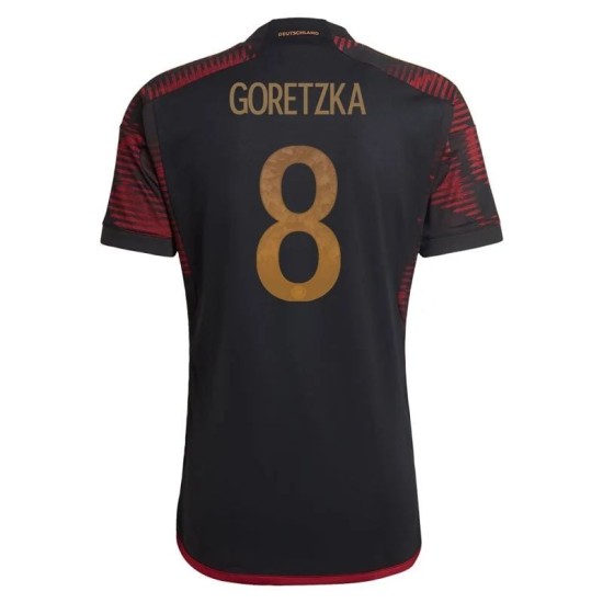 Leon Goretzka #8 Deutschland Auswärtstrikot Weltmeisterschaft 2022 Leon Goretzka #8 Deutschland Auswärtstrikot Weltmeisterschaft 2022