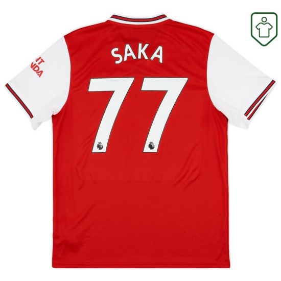 Herren Arsenal 2019/20 Heim Retro Shirt Saka #77