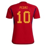 Pedri #10 Spanien Heimtrikot Weltmeisterschaft 2022 Pedri #10 Spanien Heimtrikot Weltmeisterschaft 2022