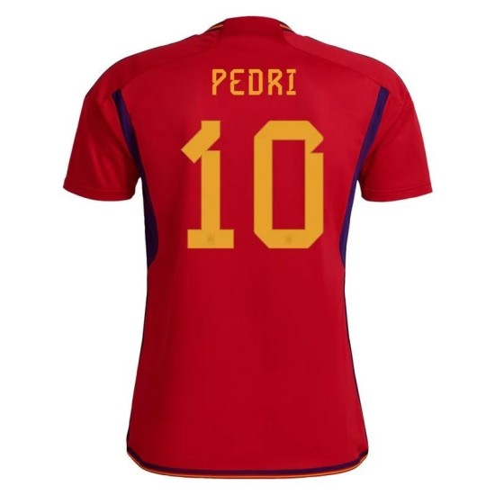 Pedri #10 Spanien Heimtrikot Weltmeisterschaft 2022 Pedri #10 Spanien Heimtrikot Weltmeisterschaft 2022