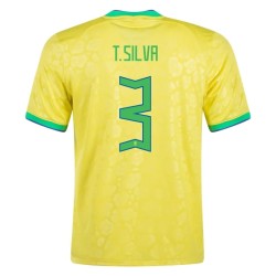 Thiago Silva #3 Brasilien Heimtrikot Weltmeisterschaft 2022