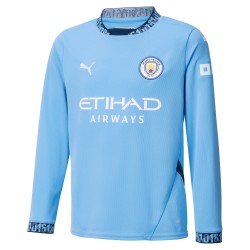 Kinder Manchester City 2024/25 Heim Trikot mit langen Ärmeln