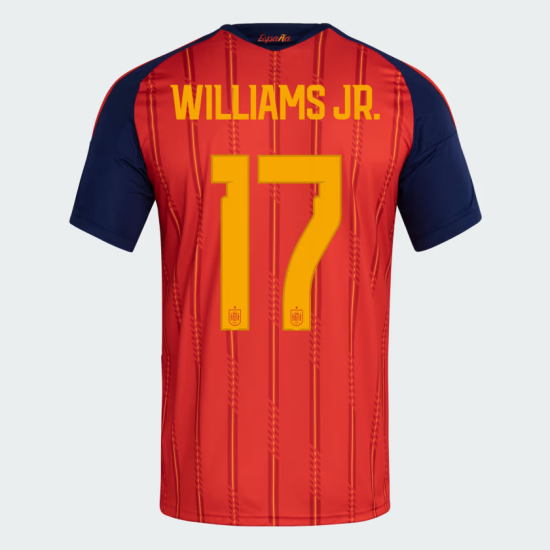 Kinder Spanien 2026 Heim Authentisches WM-Trikot WILLIAMS JR. #17