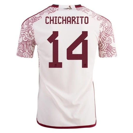 Javier Hernández Chicharito #14 Mexiko Auswärtstrikot Weltmeisterschaft 2022
