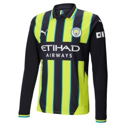 Herren Manchester City 2024/25 Auswärts Trikot mit langen Ärmeln