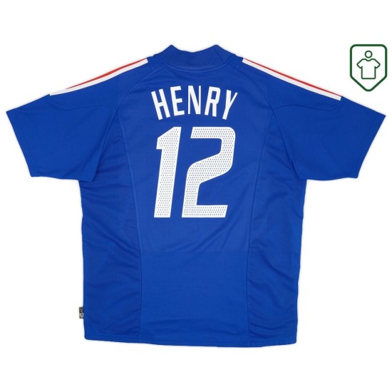 Männer Frankreich 2002/04 Heim Retro Shirt Henry #12