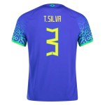 Thiago Silva #3 Brasilien Auswärtstrikot Weltmeisterschaft 2022