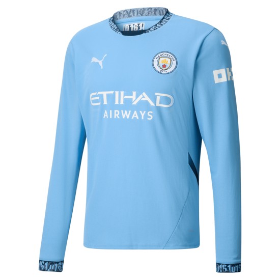 Herren Manchester City 2024/25 Heim Trikot mit langen Ärmeln