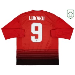 Herren Manchester United 2018/19 Heim Retro Langarm Shirt Lukaku #9