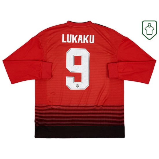 Herren Manchester United 2018/19 Heim Retro Langarm Shirt Lukaku #9