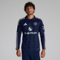 Herren Manchester United 2024/25 Auswärts Trikot mit langen Ärmeln