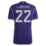 Lautaro Martínez #22 Argentinien Auswärtstrikot Weltmeisterschaft 2022