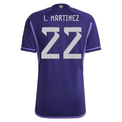 Lautaro Martínez #22 Argentinien Auswärtstrikot Weltmeisterschaft 2022